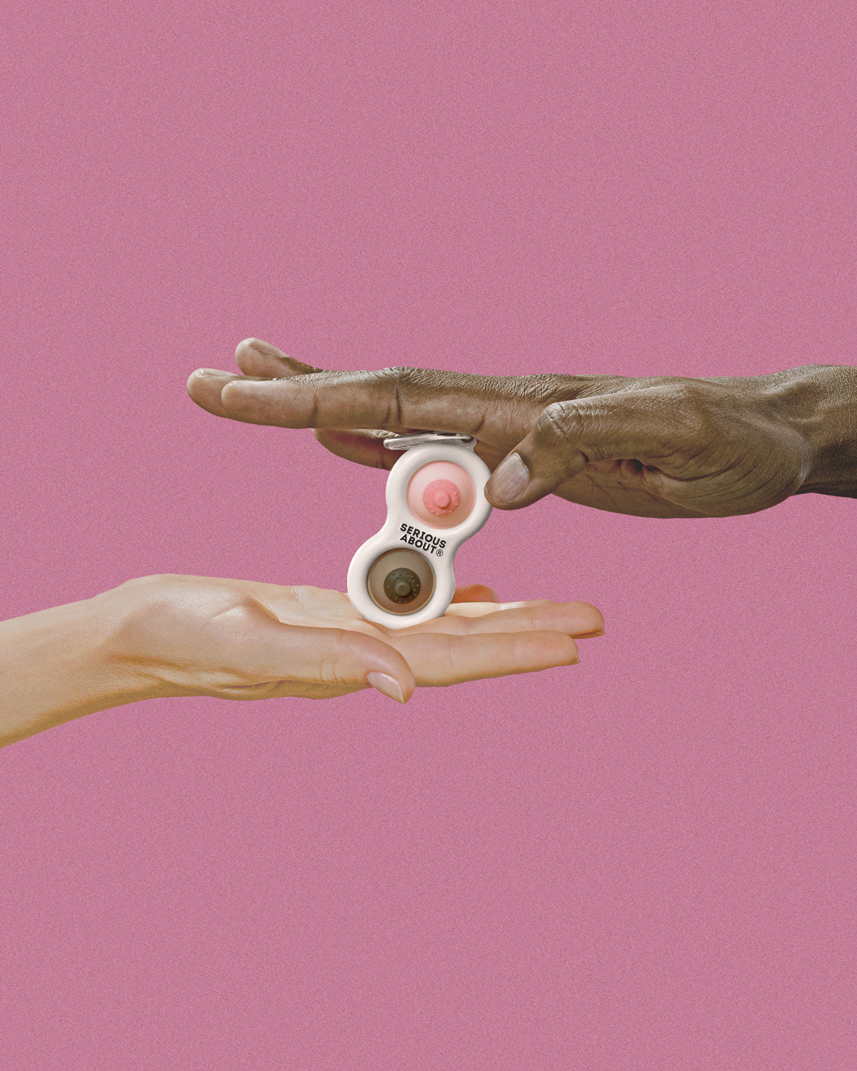 NIPPLE DIMPLE, WHITE FRAME, DIVERSE BUTTONS