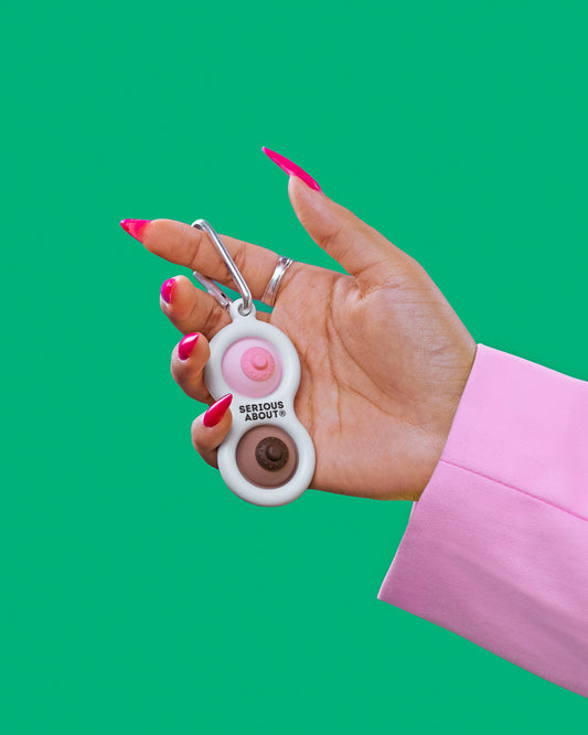 NIPPLE DIMPLE, WHITE FRAME, DIVERSE BUTTONS