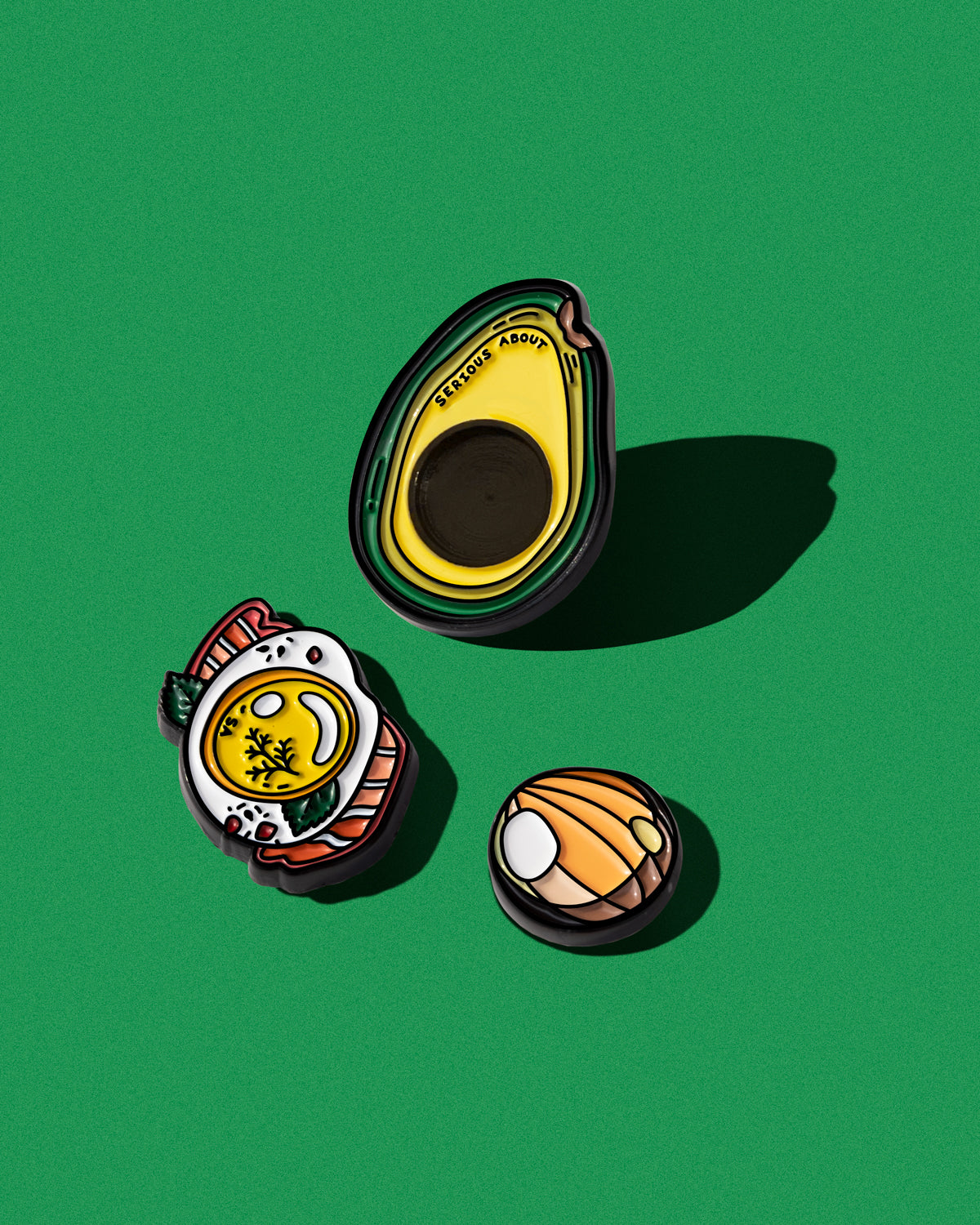 AVOCADO ON TOAST, enamel pin with magnetic parts