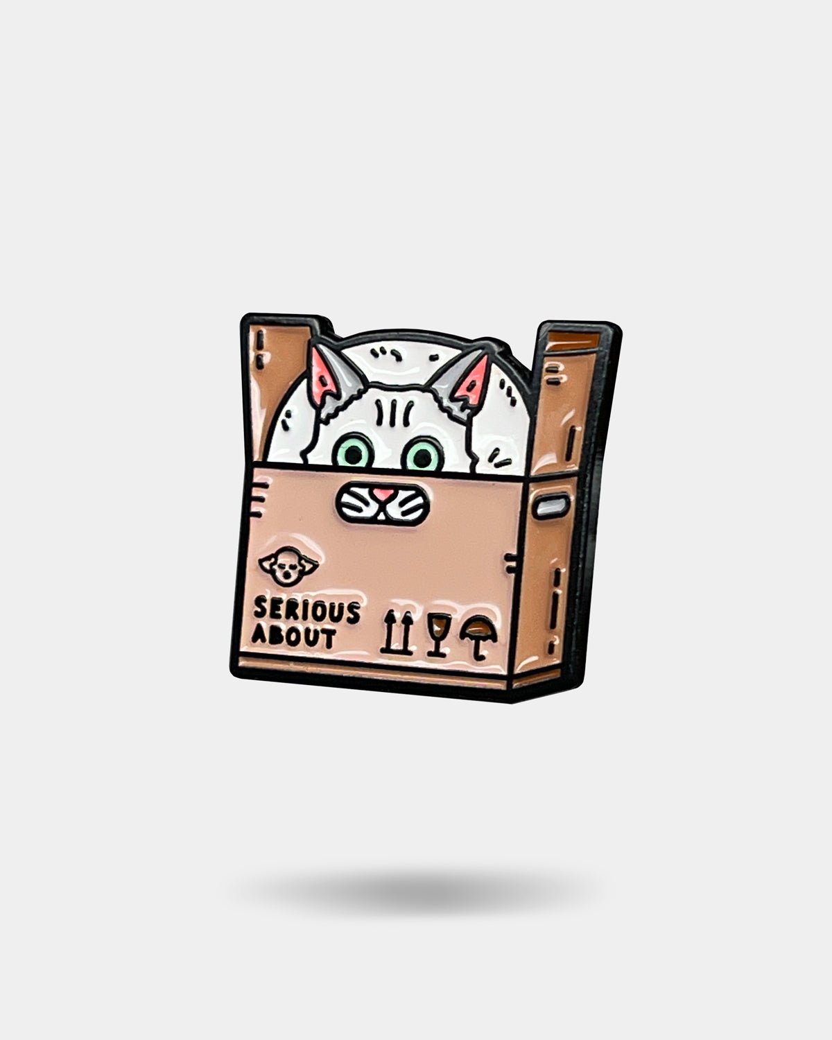 CAT IN A BOX, enamel pin