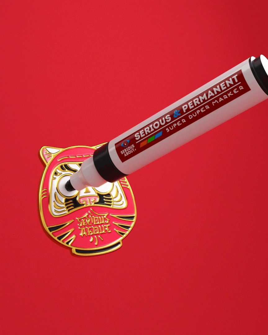DARUMA DOLL GOLD, enamel pin