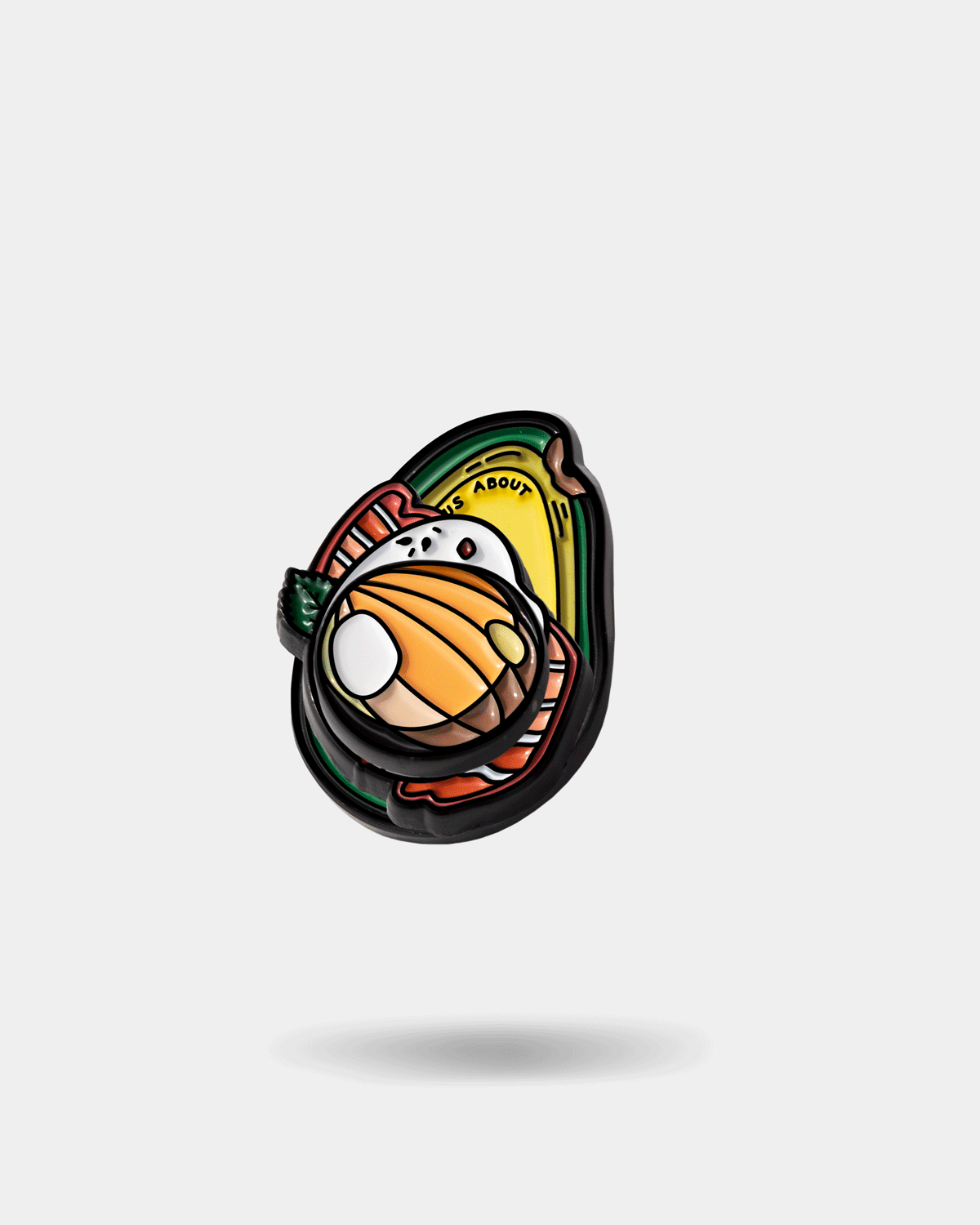 AVOCADO ON TOAST, enamel pin with magnetic parts