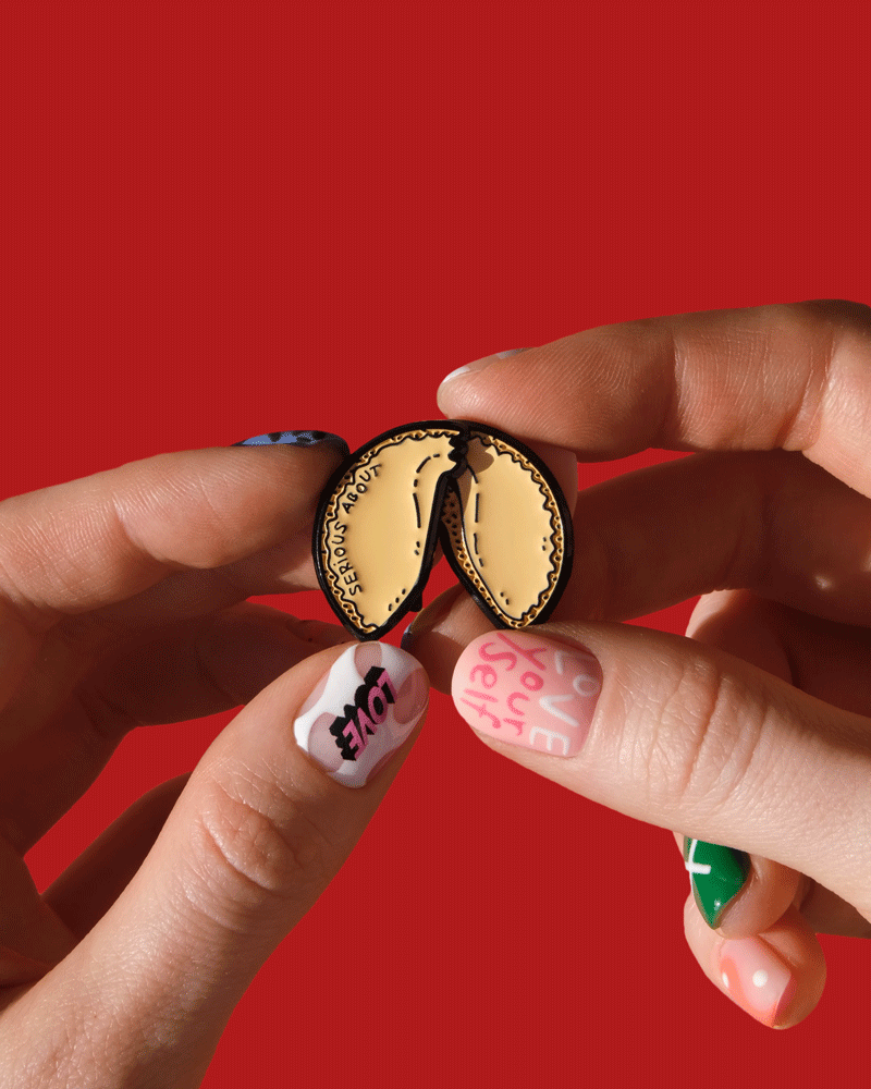 FORTUNE COOKIE, sliding enamel pin