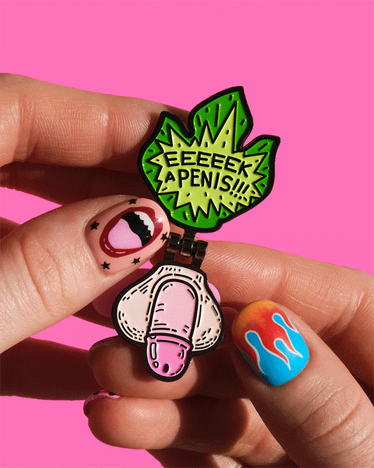 HIDDEN WIENER, folding enamel pin