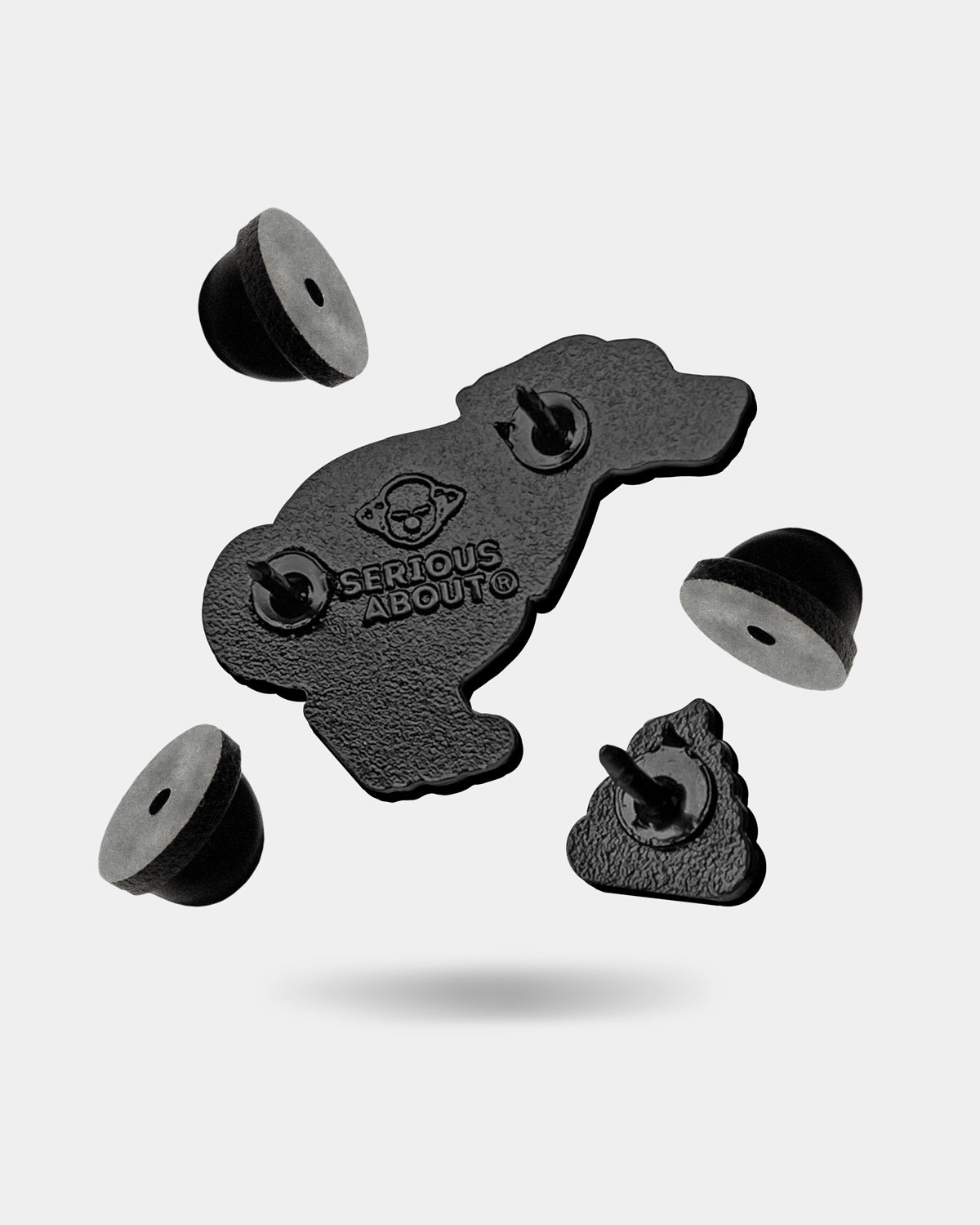 WHITE DOG RAINBOW POOP, ENAMEL PIN