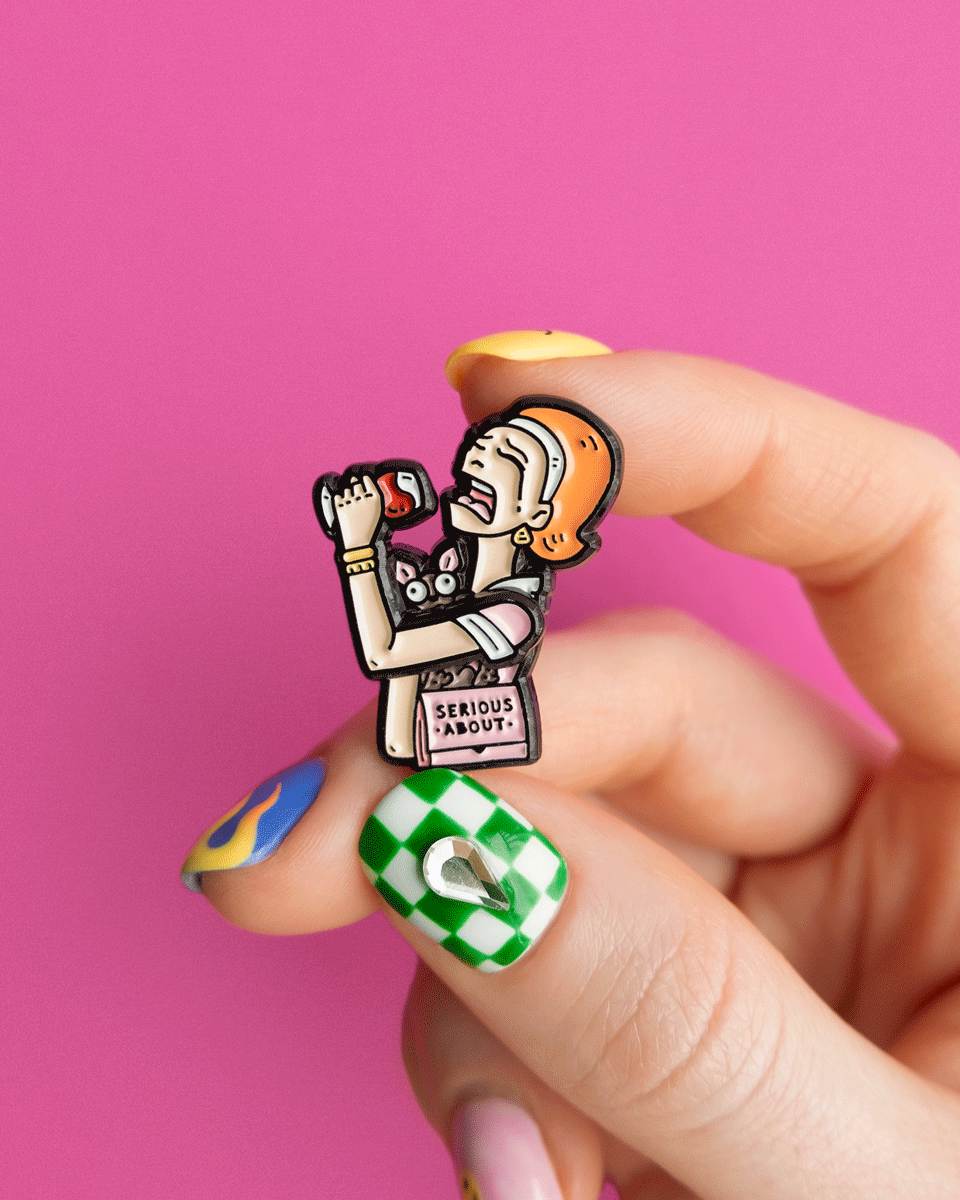 WEEPING GIRL, moving enamel pin