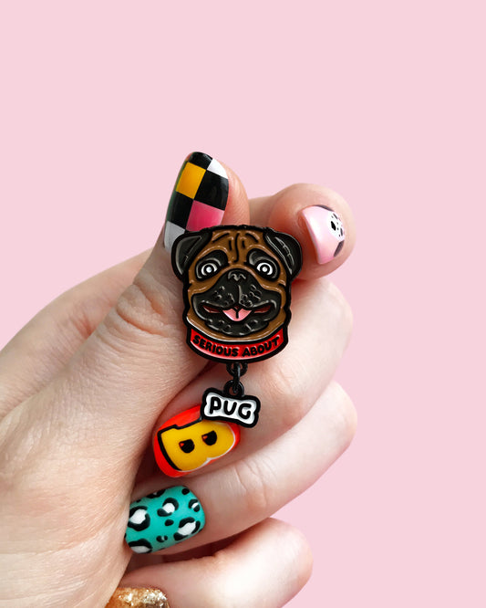 PUG DOG, ENAMEL PIN