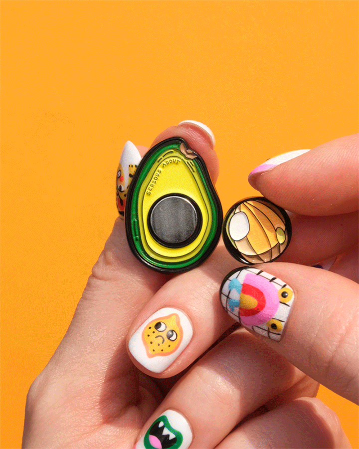 AVOCADO ON TOAST, enamel pin with magnetic parts