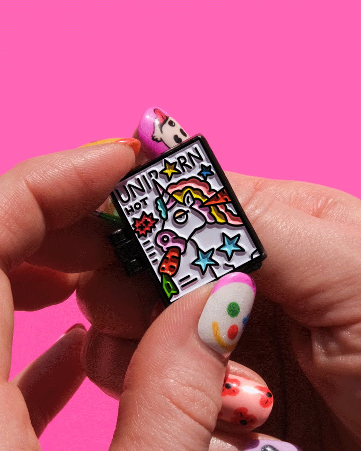 UNIPORN, moving enamel pin