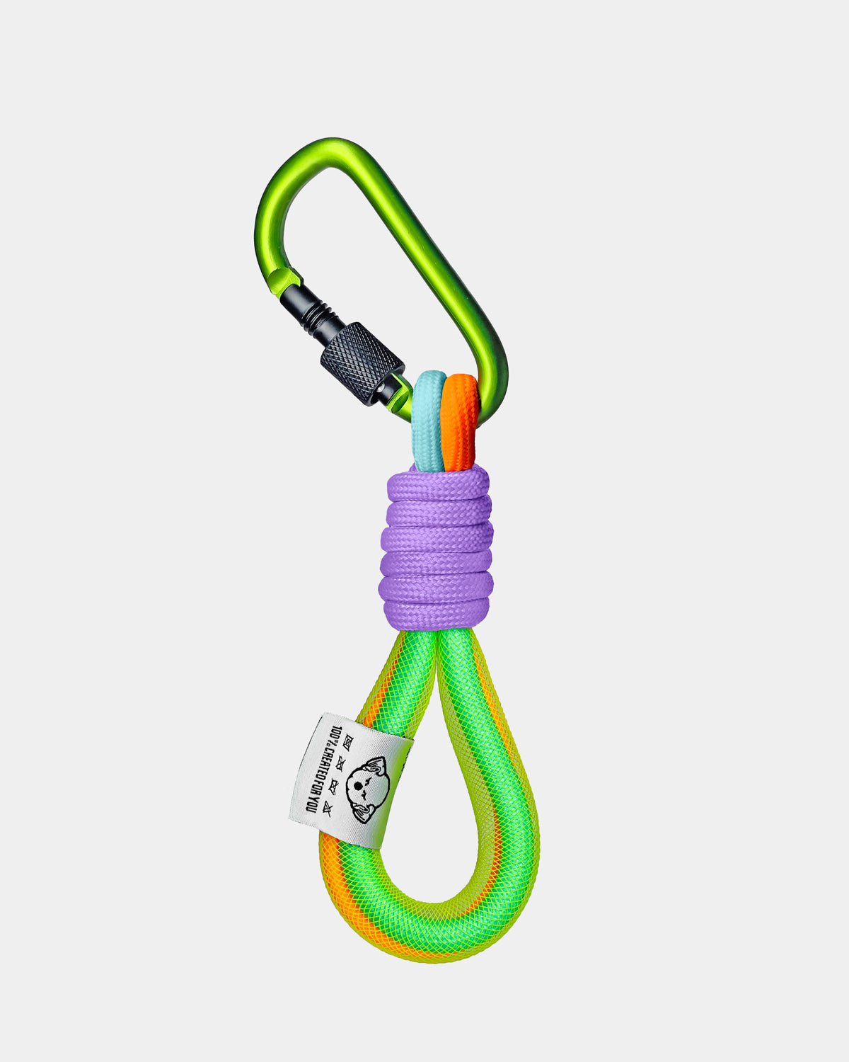 GREEN MULTICOLORED ROPE KEYCHAIN