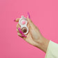 NIPPLE DIMPLE, pink frame, diverse buttons