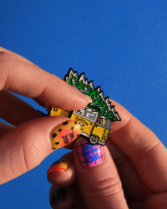 NAUGHTY SANTA’S TRUCK, sliding enamel pin