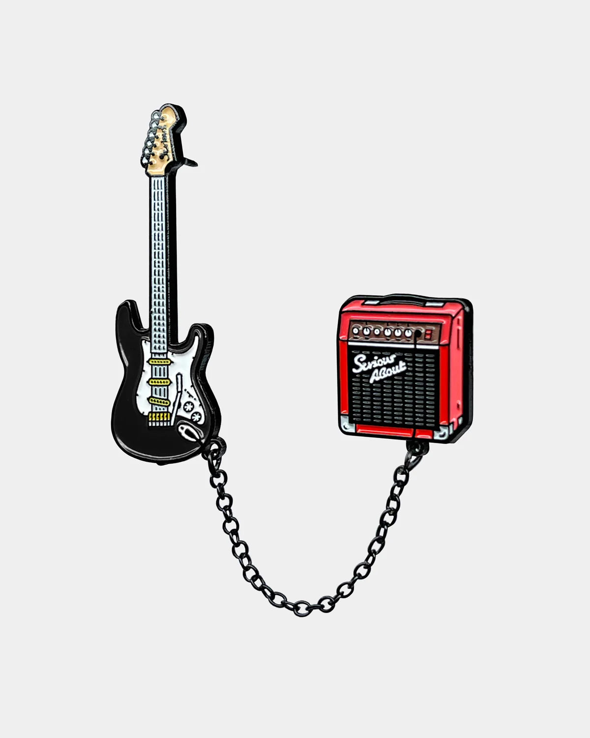 GUITAR COMBO BLACK, CHAINED PIN SET