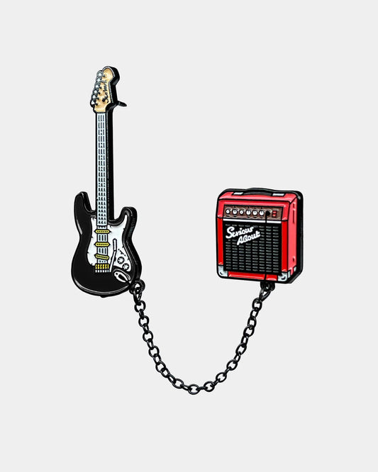 GUITAR COMBO BLACK, CHAINED PIN SET