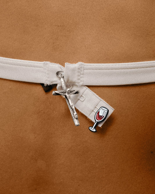 WINE GLASS, ENAMEL PIN