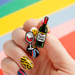 WINE WITH A GLASS, enamel pin