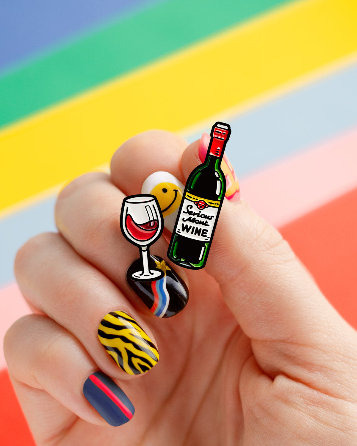 WINE WITH A GLASS, enamel pin