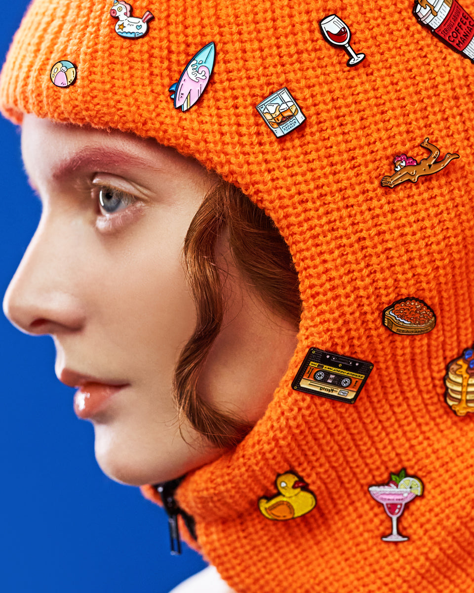 WINE GLASS, ENAMEL PIN