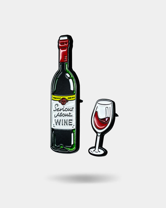 WINE WITH A GLASS, enamel pin