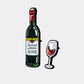 WINE WITH A GLASS, ENAMEL PIN