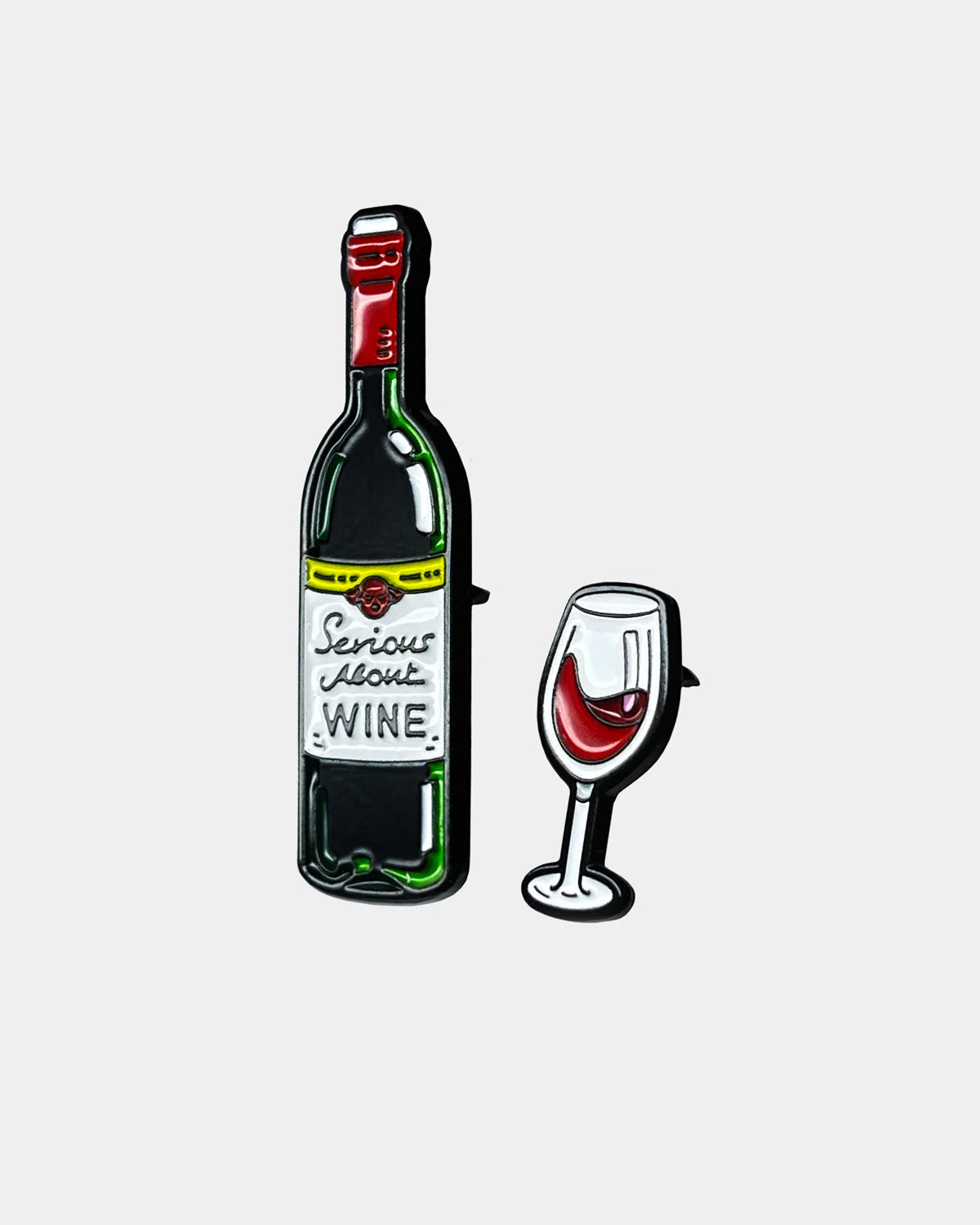 WINE WITH A GLASS, ENAMEL PIN