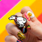 WHITE DOG RAINBOW POOP, enamel pin