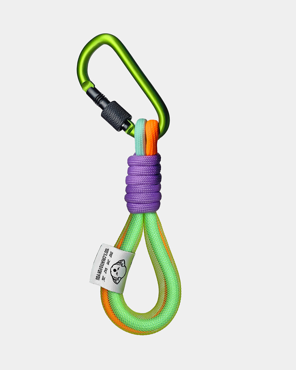 GREEN MULTICOLORED ROPE KEYCHAIN