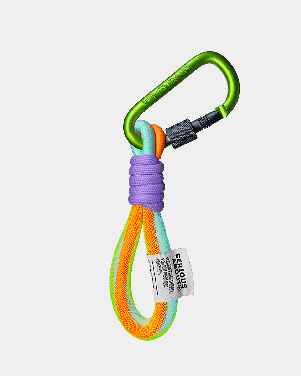 GREEN MULTICOLORED ROPE KEYCHAIN