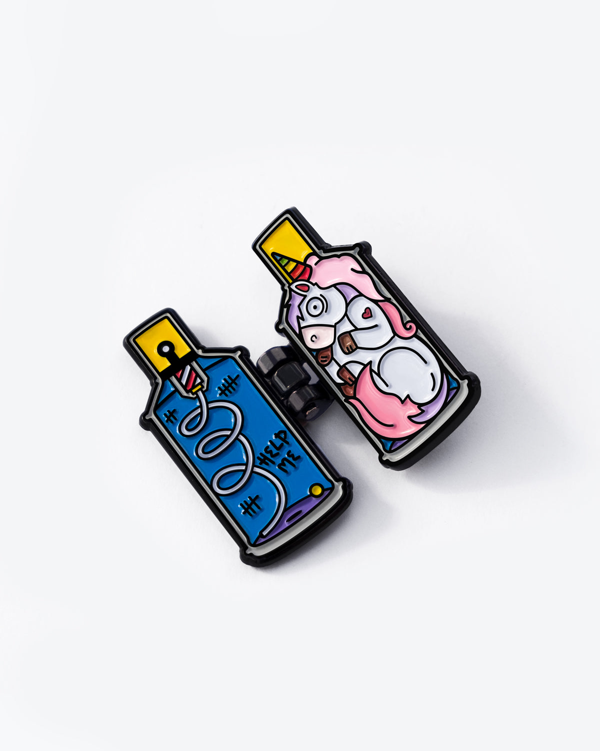 UNICORN WITH A SECRET, folding enamel pin