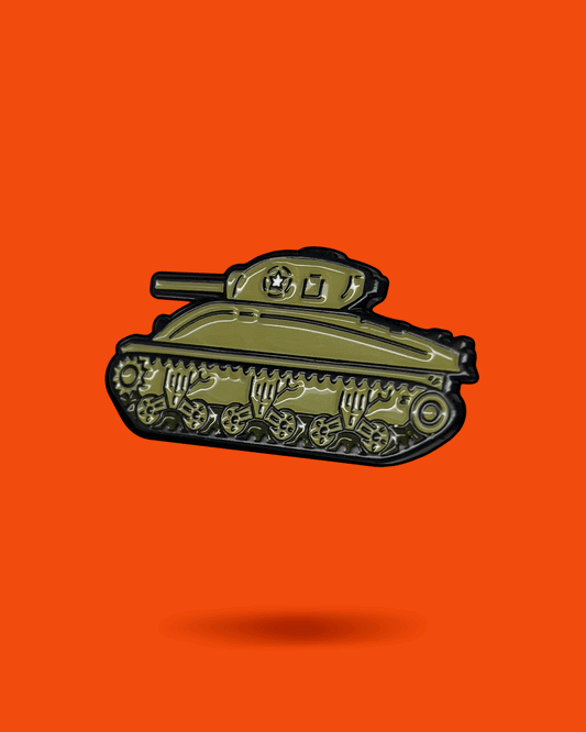 M4A2E4 SHERMAN collectible enamel pin.