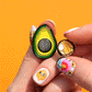 AVOCADO ON TOAST, enamel pin with magnetic parts