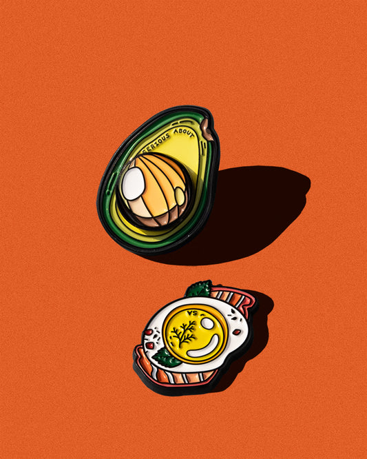 AVOCADO ON TOAST, enamel pin with magnetic parts